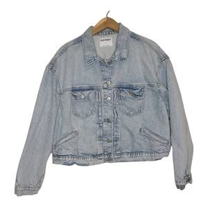 Old Navy Cropped Light Wash Jean Jacket xl